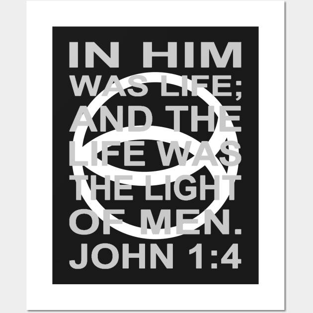 White Ichthys – John 1:4 Wall Art by J. Rufus T-Shirtery